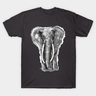 Elephant Art Black and White T-Shirt